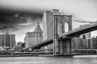 Бруклинский мост с панорамой во второй половине дня