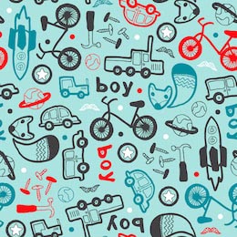 Детские инструменты, велосипед, паровозик и лиса