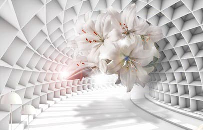 3D цветы геометрического тоннеля 