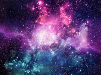 Вселенная со звездами и фиолетовой галактикой