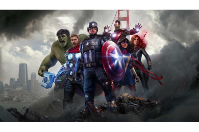 Мстители на фоне города в руинах Мстители на фоне города в руинах