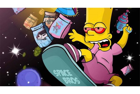 Барт Симпсон в мечтах сёрфит в космосе