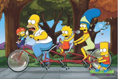 Гомер, Мардж, Барт и Лиза из мультсериала Симпсоны