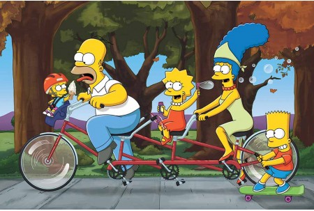 Гомер, Мардж, Барт и Лиза из мультсериала Симпсоны