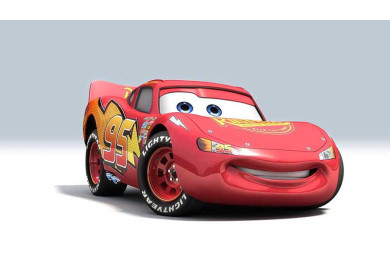 Молния Маквин улыбается на белом фоне Молния Маквин улыбается на белом фоне