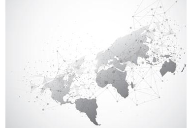 Карта мира с глобальной сетью связей