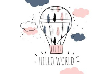 Воздушный шар «Hello world» в скандинавском стиле