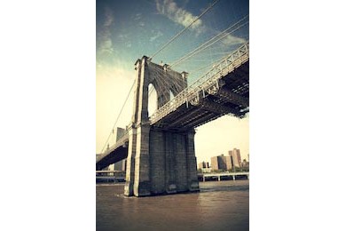 Бруклинский мост в Нью-Йорке в винтажном стиле