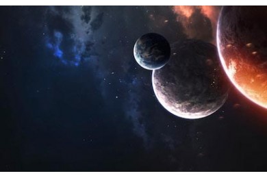 Космический пейзаж Вселенной и планет в ней