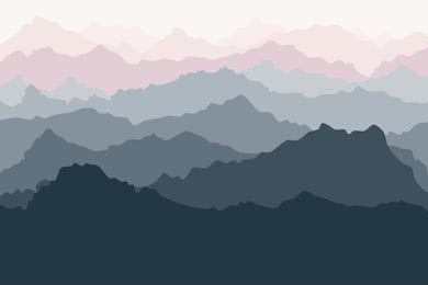 Горный пейзаж Китайских гор в тумане