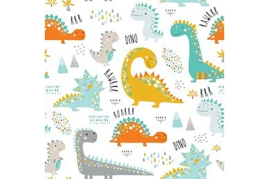  Симпатичные забавные детские динозавры на белом
