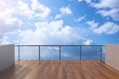 Терраса с прекрасным видом на небо и облака Терраса с прекрасным видом на небо и облака