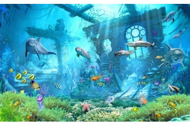 3D иллюстрация подводного морского пейзажа