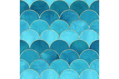 Японская магия рыбья чешуя с золотым контуром Японская магия рыбья чешуя с золотым контуром