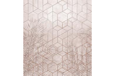 Шестиугольники с тропическими листьями арт деко