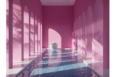 Бассейн с розовыми колоннами Бассейн с розовыми колоннами