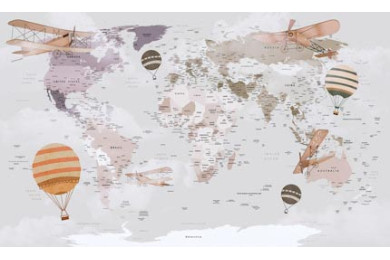 Карта мира для детей и малышей с воздушными шарами Карта мира для детей и малышей с воздушными шарами