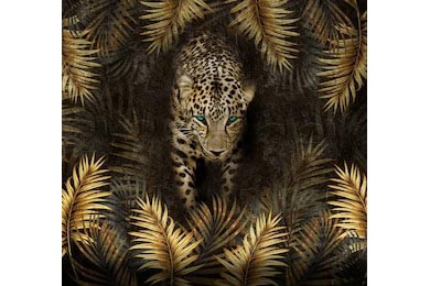 Леопард с голубыми глазами в джунглях