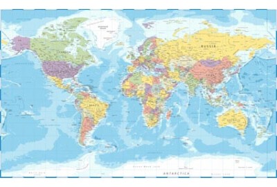 Классическая цветная карта мира подробная