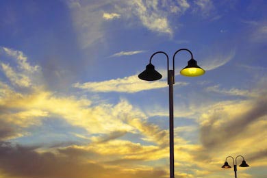 Уличный фонарь освещения в Лос-Анджелесе