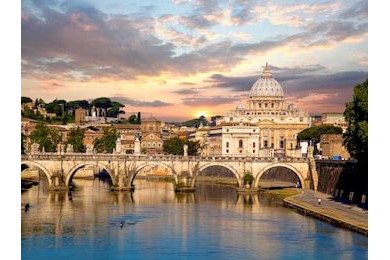 Базилика Сан-Пьетро с мостом в Ватикане, Рим, Италия