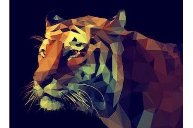 Графическая полигональная иллюстрация тигра