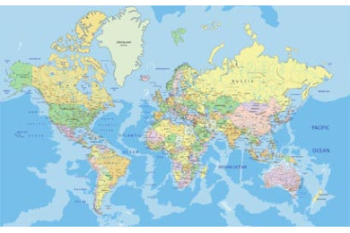 Подробная политическая карта мира с маркировкой Подробная политическая карта мира с маркировкой