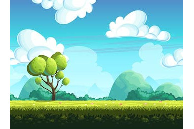 Зеленые деревья и лес возле камней с холмов Зеленые деревья и лес возле камней с холмов