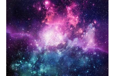 Вселенная со звездами и фиолетовой галактикой
