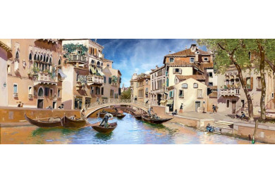 Панорама улицы в Венеции Панорама улицы в Венеции