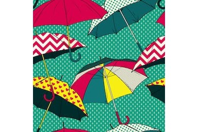 Векторный рисунок с красочными зонтиками