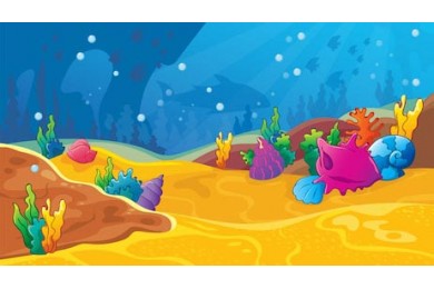 Векторная иллюстрация подводного мира с ракушками