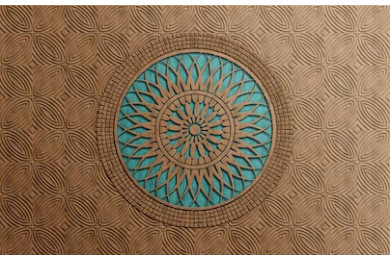 Художественный круг на фоне керамического орнамента 