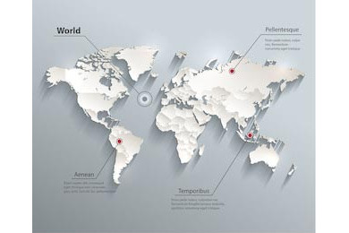 Политическая 3D карта мира с границами государств Политическая 3D карта мира с границами государств