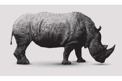 Носорог в векторной полигональной иллюстрации