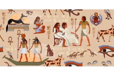 Древние Египетские иероглифы бесшовная роспись