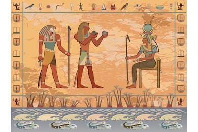 Древне Египетские боги и фараоны. Иероглифы фрески