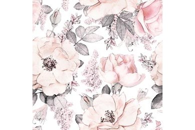 Акварельный рисунок розы и листья в пастельных тонах