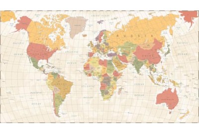 Подробная векторная иллюстрация карты мира 