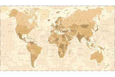 Винтажная карта мира в пастельных тонах