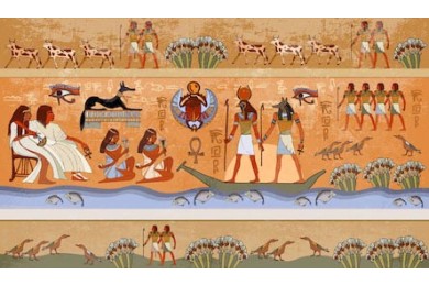 Древний Египет мифологическая сцена на реке