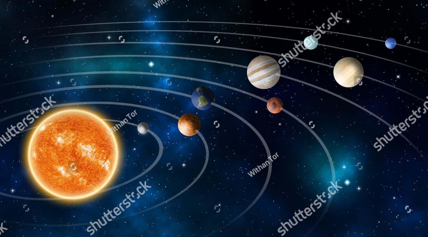 Model Solnechnoj Sistemy S Planetami V Kosmose Artwall