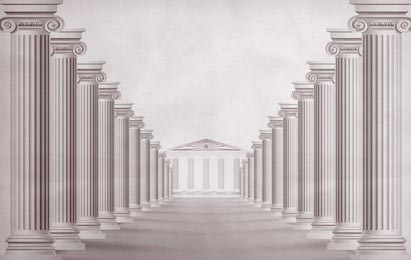 Дорога с белыми колоннами ведущая к главному зданию
