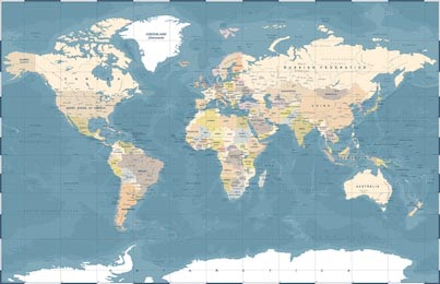 Политическая цветная иллюстрация карты мира