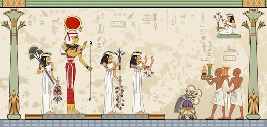Фрески с древнего Египта - иероглифы и символы