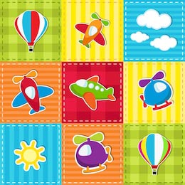 Разноцветные кубики с детскими игрушками 