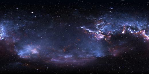 Панорама космической туманности 360 градусов