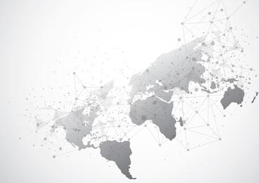 Карта мира с глобальной сетью связей