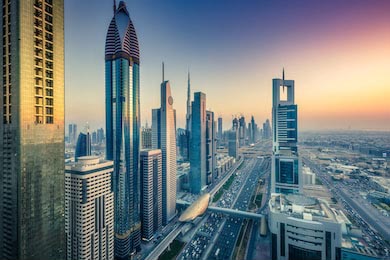 Вид на центр города Дубай, ОАЭ