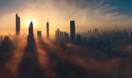 Замечательный снимок тумана в Кувейте